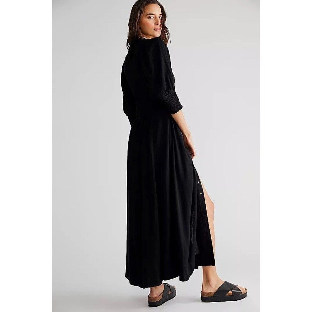 NWT FREE PEOPLE STRING OF HEARTS MAXI DRESS IN BLACK - Picture 3 of 4